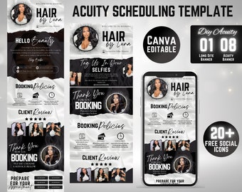 09 DIY Acuity Site - Acuity Scheduling Template Hairstylist - Canva Template - Hair Business Website - Hair Artist - Hair Acuity Template