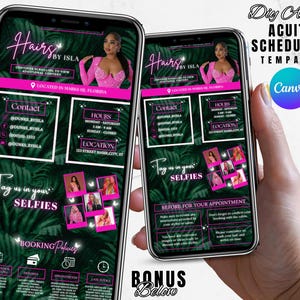 Acuity Scheduling Template Hair, Hair Stylist Acuity Scheduling Template, Hair Stylist Branding, Hair Stylist Website, White Canva Template