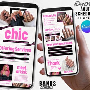 Acuity Scheduling Template: Pink & Black Website Design (Canva Editable, Digital Download)
