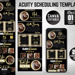 Plantilla de programación Acuity: Banners de Canva para salones de belleza (descarga digital)