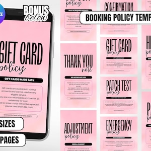 Canva Booking Policy Template: Hair, Lash, Nail Tech Instagram Posts (Digital Download)
