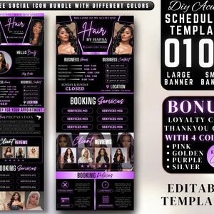 Acuity Scheduling Template Hair Stylist, Acuity Scheduling Template, Hair Stylist Acuity, Editable Acuity Site, Hair Stylist Website, Canva