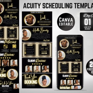 Acuity Scheduling Template Lash Tech Branding, Pink Black Boking Site for Lash Tech, Template Canva, Editable Lash Tech Booking Web Banners