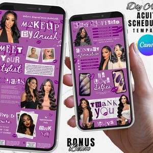 Acuity Scheduling Template Hair Stylist, Acuity Scheduling Template, Booking site template Lash Makeup Hair Scheduling Template Canva