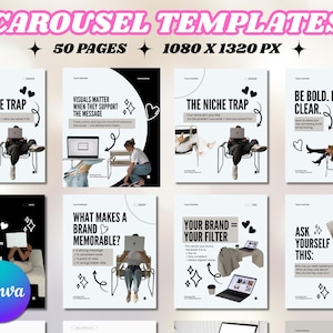 Carousel Templates - Social Media Manager Templates - Seamless Carousels - Portrait Instagram Posts - Bold Instagram - Beige Social Media