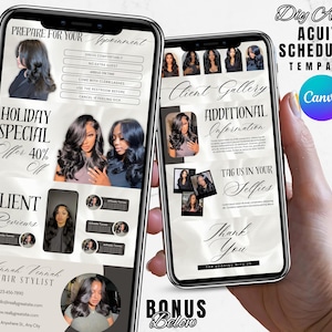 Pink Hair Stylist Acuity Scheduling Template: Editable Canva Design