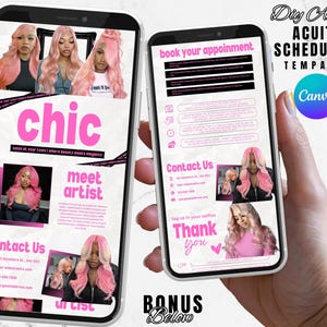 09 Acuity Scheduling Template, Hair Stylist Acuity Scheduling Template, Hair Stylist Branding, Hair Stylist Website, Canva Templates