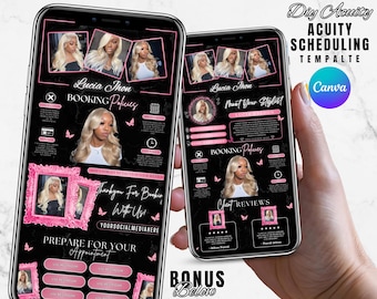 Acuity Scheduling Canva Template: Lash Tech, Hairstylist, Nail Tech (bearbeitbar)