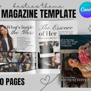 Custom Birthday Magazine | Birthday Gift For Friends | Best Friend Birthday Magazine Template | Personalized Gift | Sister Gift | Magazines