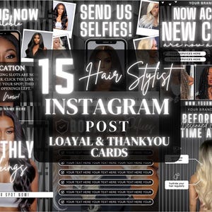 Hair Stylist Instagram Post Templates: Pink Branding Kit (Digital Download)