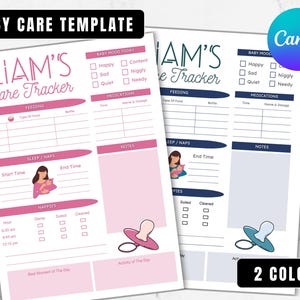 Baby Care Daily Log Canva Template, Baby Report Log, Infant Daily Log Editable, Baby Feeding Log, Baby Sleep Routine Tracker, Printable