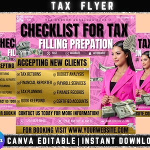 Folleto de preparación de impuestos, Instagram de preparación de impuestos, paquete de folletos de preparación de impuestos, plantilla de folleto de impuestos, paquete de folletos de preparación, plantillas de preparación de impuestos, publicación de preparación de impuestos