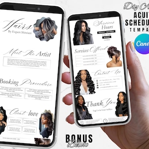 Acuity Scheduling Template: Hair Salon Booking Website (PDF, PNG, JPG) Canva