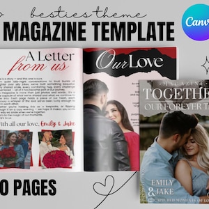 Personalised Couples Magazine Template | Anniversary & Relationship Gift | Custom Digital Gift for Him and Her, Couple Gift, Engagement Gift