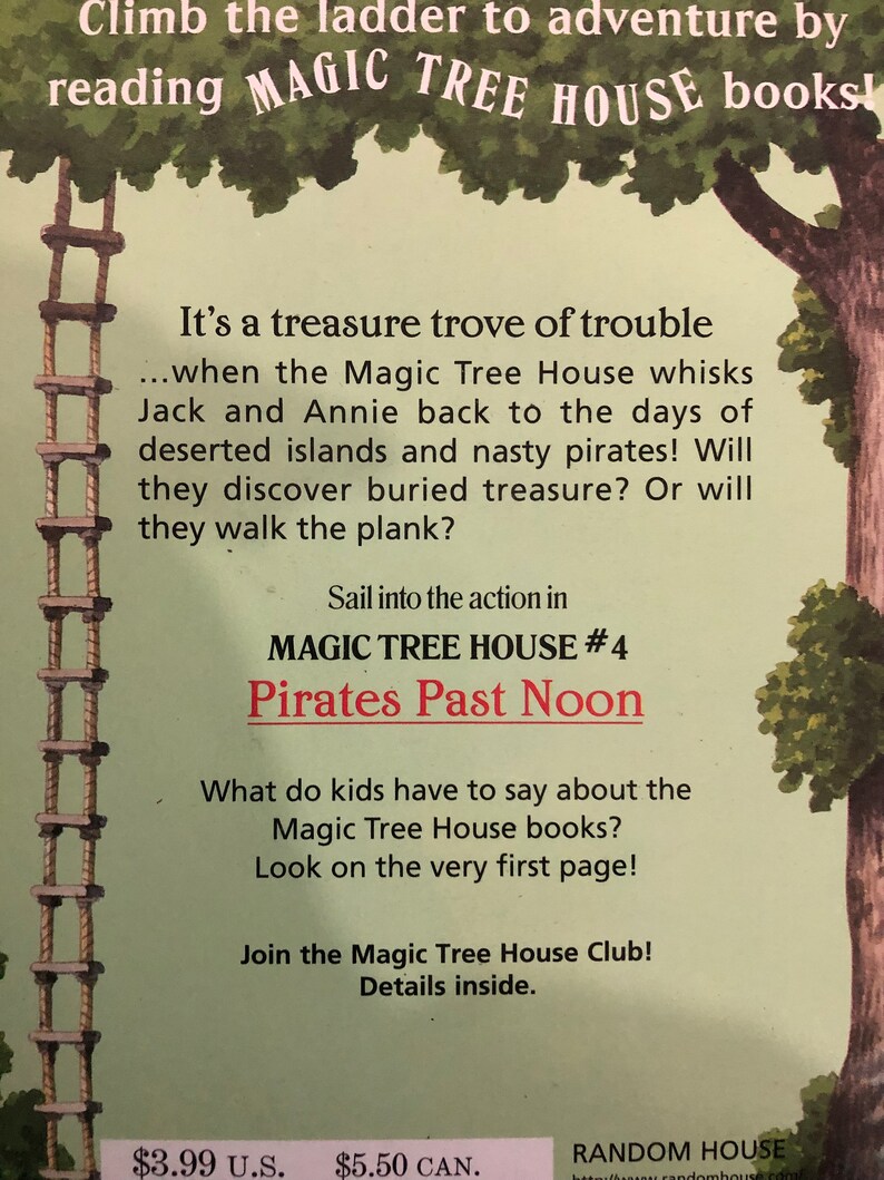 Magic Tree House 4 Pirates Past Noon by Mary Pope Osborne 1994 - Etsy