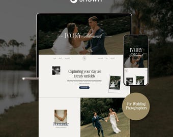 Showit Website Template for Wedding Planners and Photographers – Refined, Cinematic, Editorial, Customizable