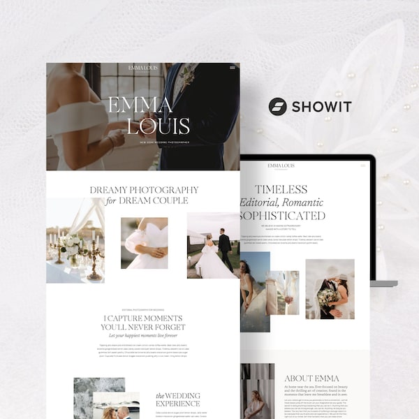 Showit Website Template for Wedding Photographer, Timeless Website Template, Showit Template Wedding Planner, Elegant Photography Website