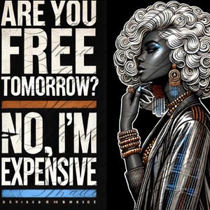 Versterking van stedelijke digitale kunst: 'Are You Tomorrow? Nee, ik ben duur' Afro-Amerikaanse vrouw Black Girl Art 300 dpi clipart 4pk bundel