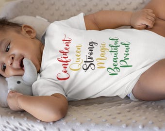Romper: Confident Queen Strong Magic Proud Script-onesie