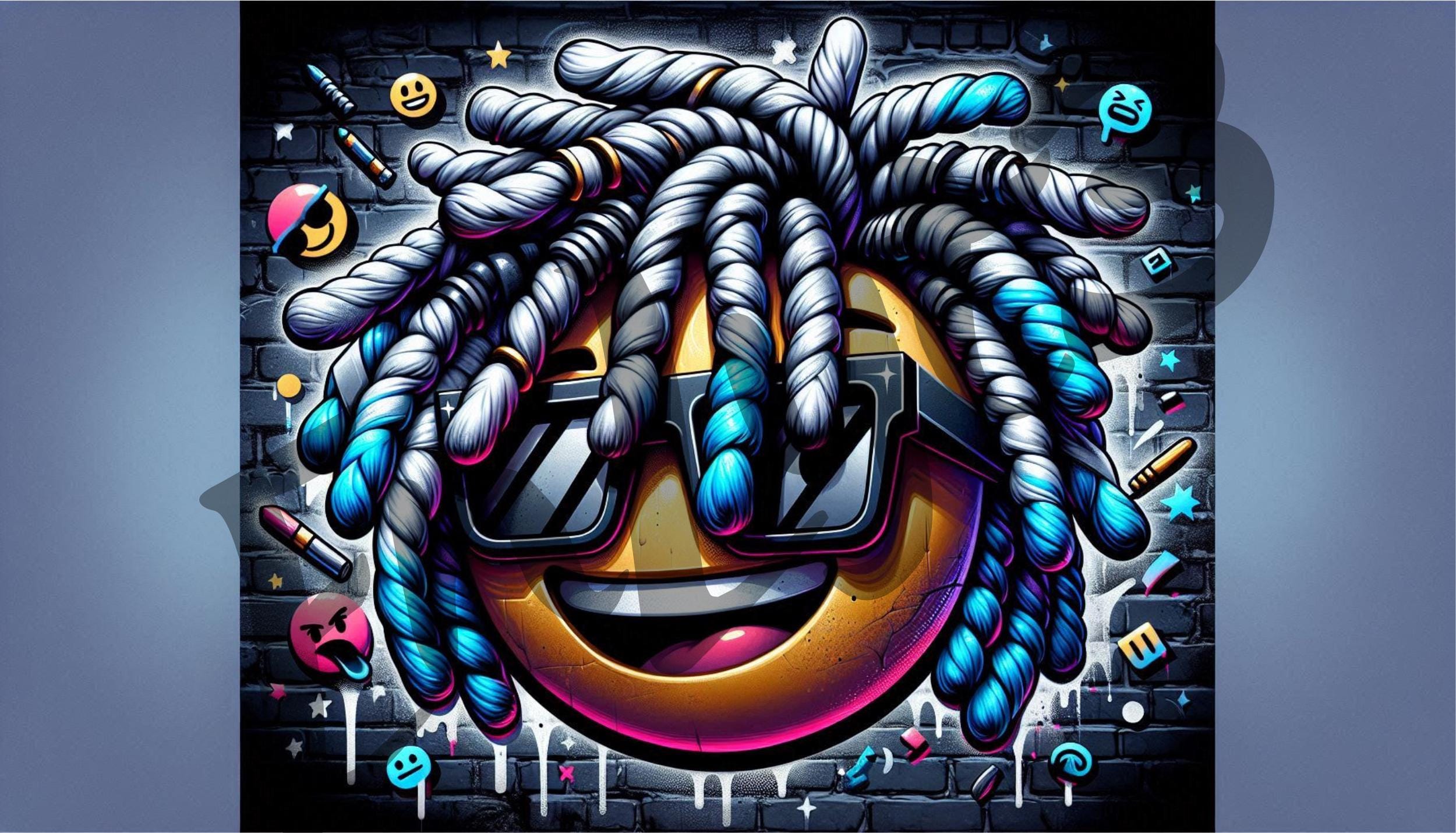 Emoji Art Bundle: Urban Graffiti PNG + PDF (Digital Download)