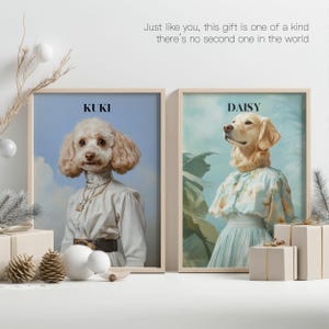 Lady Custom Pet Portrait  from Photo,Pet Illustration Painting/Canvas,Personalized Gift Pet Memorial Dog Mom Christmas Gift Handmade