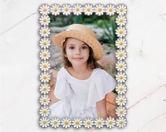 Flower Daisy Deco Art Picture Frame - Unique Metal Photo
