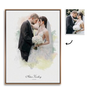 Custom  Couple portraits from Photo - Personalized Love paintings - Engagement,Anniversary Gift - Digital Painting-Wedding art -Romantic art