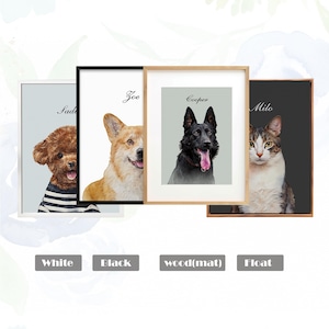 Multiple Custom Pet Portrait with Flowers|Watercolor Cat Dog Art | Personalized Pet Loss Gift |Personalized Pet Illustration from Photo