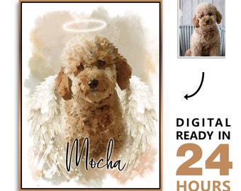 Custom Pet Memorial Portrait | Watercolor Effect Art