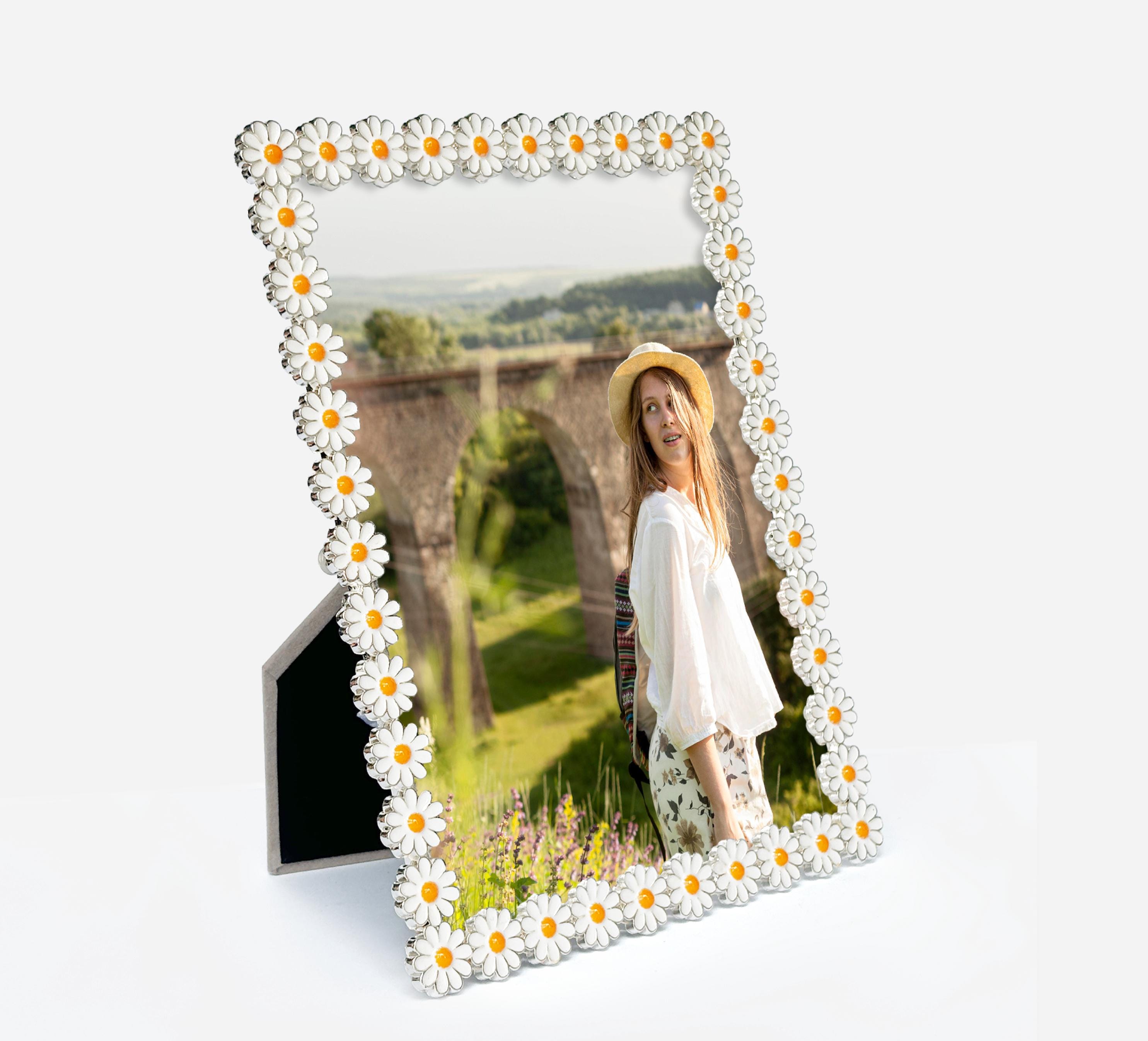 Flower Daisy Deco Art Picture Frame - Unique Metal Photo