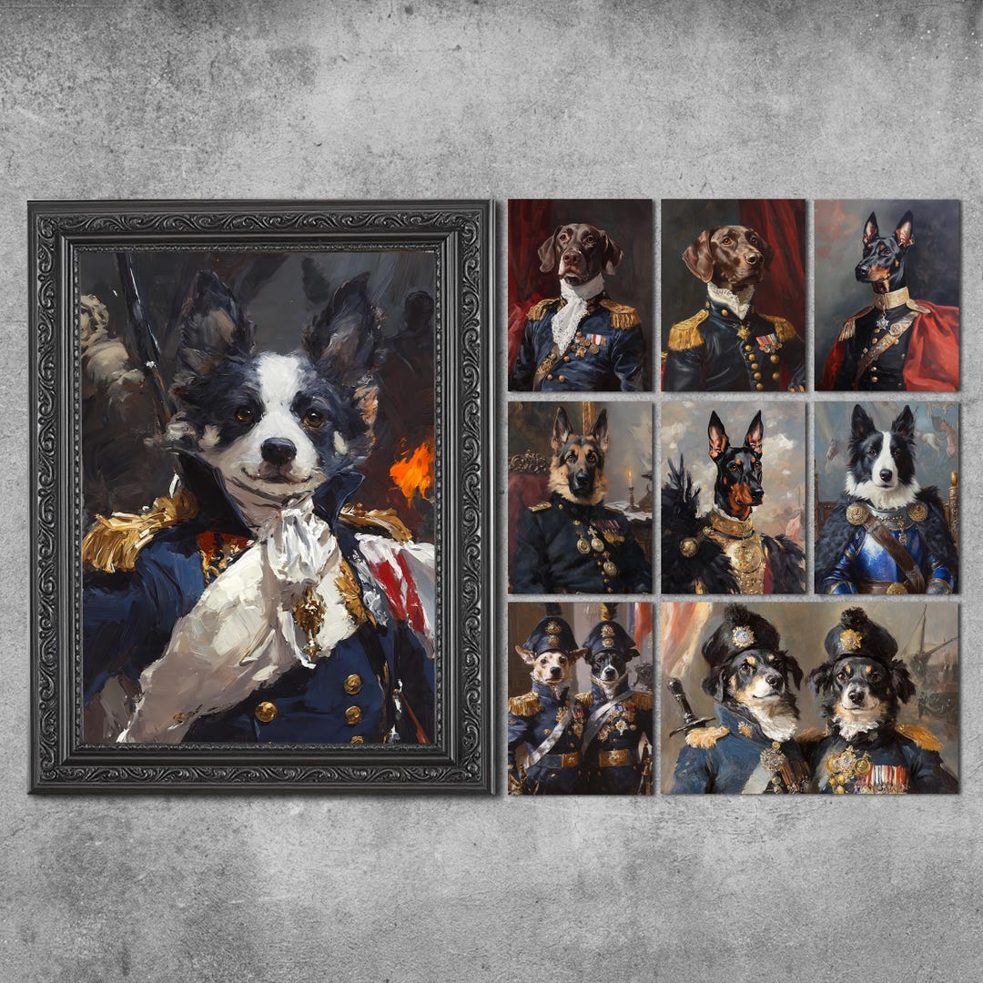 Custom Royal Pet Portrait From Photo,renaissance Dog King Cat Queen ...
