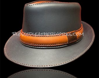 Handmade Leather Fedora Hat