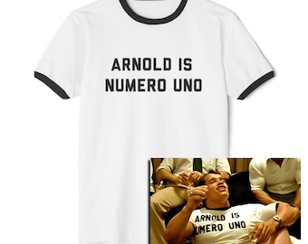 Arnold Is Numero Uno T-Shirt, 80s Bodybuilding Shirt, Funny Weightlifter Tee, Workout - Unisex Tee, Gym Shirt, Retro Fitness Top, Muscle, #1