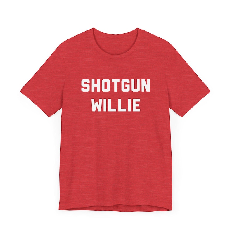 Shotgun Willie T-Shirt - Outlaw Country Legend, Funny Country Shirt, Country Music Fan Gift, Unisex, Music Festival Tee, Music Lover Gift Heather Red