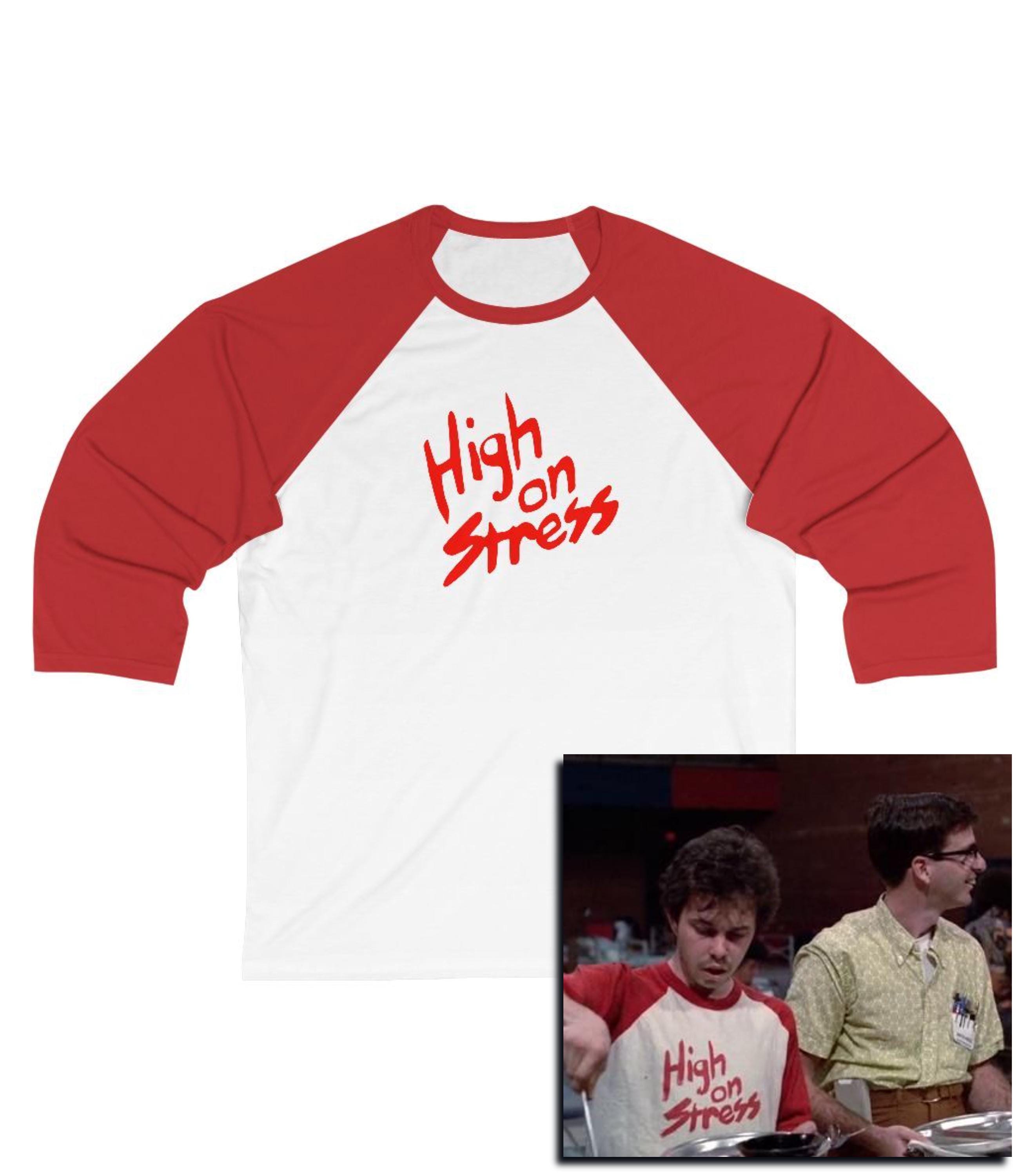 【美品】在原みゆ紀着用　stress tシャツ 80s Ms Guffin High on Stress T-shirt, Funny 80s Irreverent Tee, College Movie
