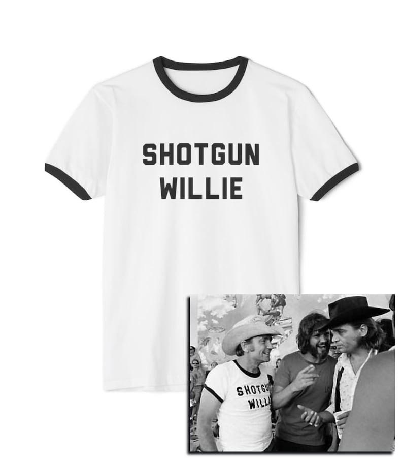 Shotgun Willie T-Shirt - Outlaw Country Legend, Funny Country Shirt, Country Music Fan Gift, Unisex, Music Festival Tee, Music Lover Gift White Ringer