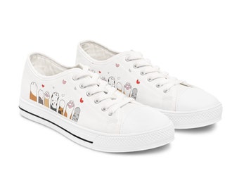 Love cat paws -Women's Low Top Sneakers.Converse Style. Converse style low cut women's sneakers, Love of cat paws.