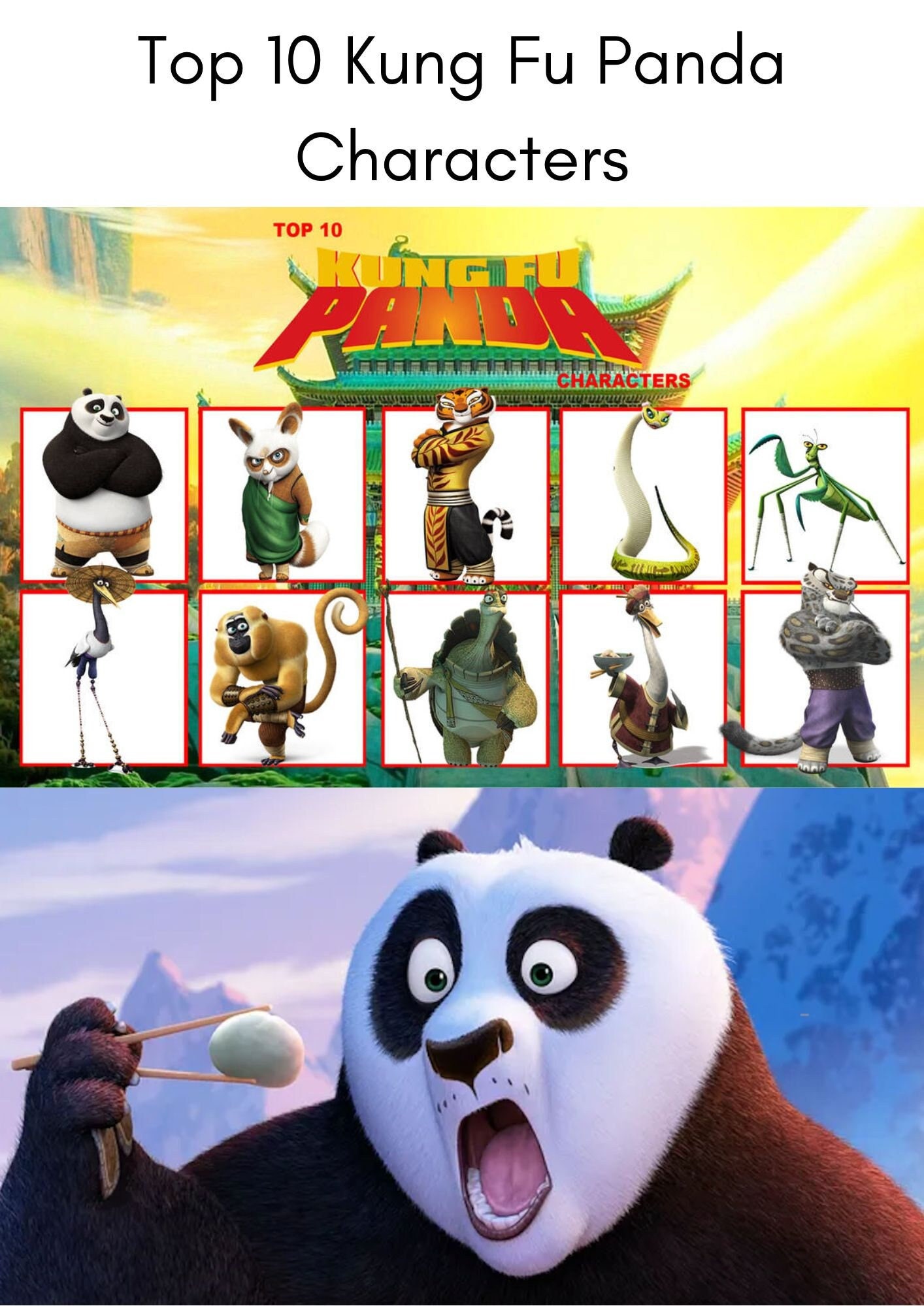 Kung Fu Panda, Top 10 Kung Fu Panda Characters Worksheets/workbook X 43