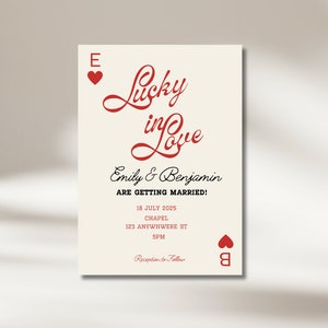 Invitation de fête d'anniversaire de mariage modifiable - Modèle de toile bricolage, personnalisation numérique et imprimable Personnalisation Carte rétro Ace