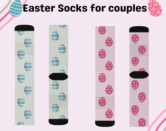 Spring Fling Couples Socks Easter Egg Sublimation Socks Couples Easter Gifts    Cute Socks Cozy Socks Easter Gift for Kids Easter Eggs .