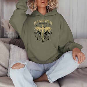 Fourth Wing Hoodie Basgiath War College Hoodie Dragon Rider Sweater Violet Sorrengail Xaden Riorson Bookish Sweatshirt  Book Lover Gift.