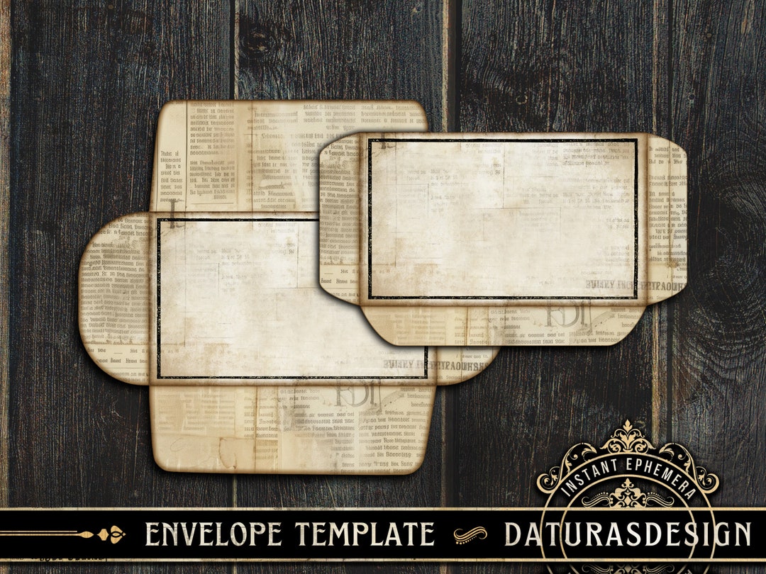 Blank Printable Envelope Template: Vintage Style Printable Ephemera ...