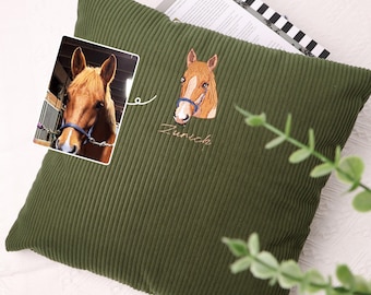Embroidered Pet Pillow,Embroidered pillow , custom embroidered pillow case,Pet Memorial Gift, Housewarming Gift, Personalized Pet Portrait