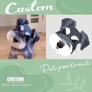 Custom Cartoon Cat & Dog Portrait From Photo, Pet Cartoon Style ,Custom Dog Gift ,Digital Illustration