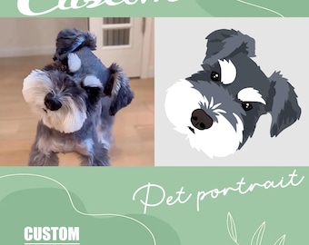 Custom Cartoon Pet Portrait: Dog & Cat Digital Illustration (Digital File)