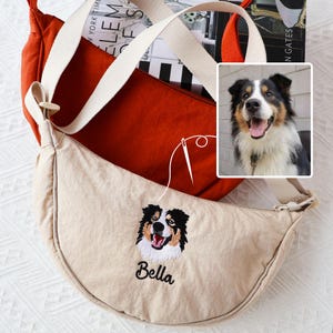 Entwerfen Sie Ihre Hundetasche, gestickte Umhängetasche, personalisierte Haustier-Handtasche, individuelle Hundetasche, personalisiertes Geschenk, Haustier-Gedenkgeschenk, Katzenpapa