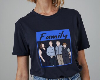 Personalisiertes Familien Porträt Shirt: Faceless Line Art T-Shirt