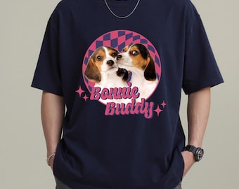 Custom Pet Portrait T-Shirt: Vintage Style Personalized Dog Shirt
