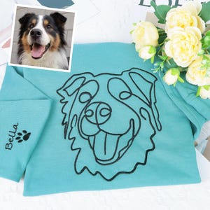 Custom Pet Embroidered Sweatshirt,Embroidered Pet Face&Name Sweatshirts,Custom Dog Portrait,pet hoodie,Perdog sweatshirt,Christmas gift