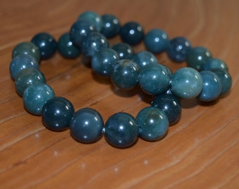 Moss Agate Bracelets 12mm Shiny